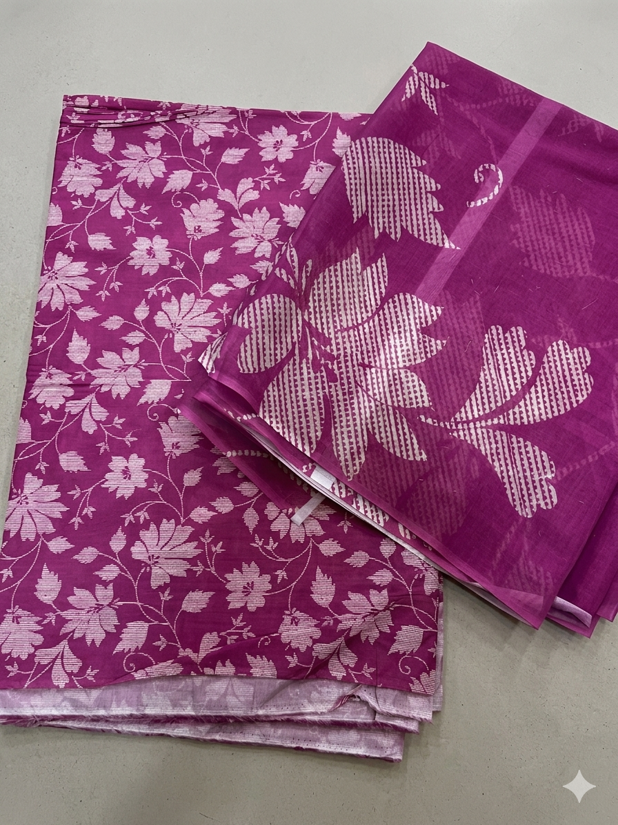 Signature All over print 3pc Lawn with Voil Dupatta