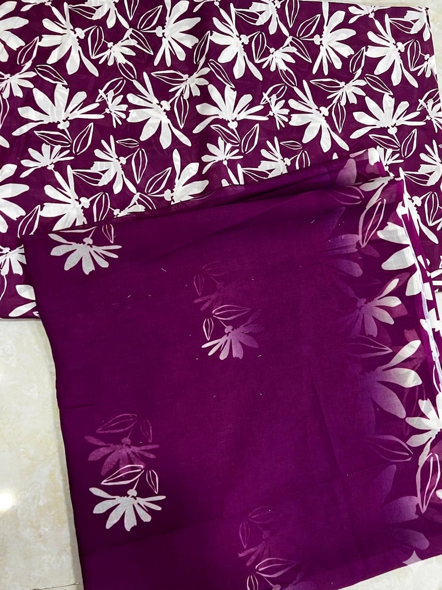 Signature All over print 3pc Lawn with Voil Dupatta