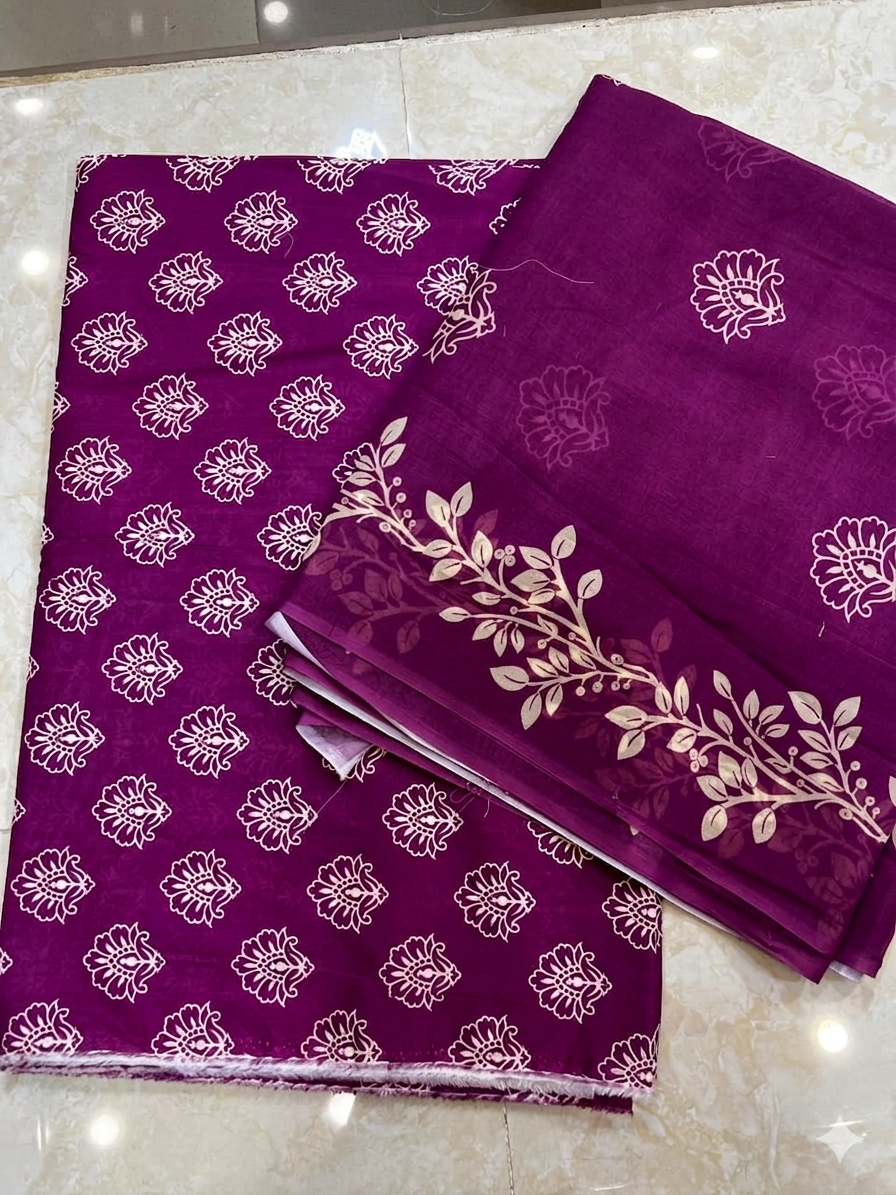 Signature All over print 3pc Lawn with Voil Dupatta