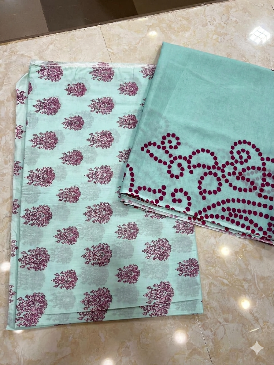 Signature All over print 3pc Lawn with Voil Dupatta