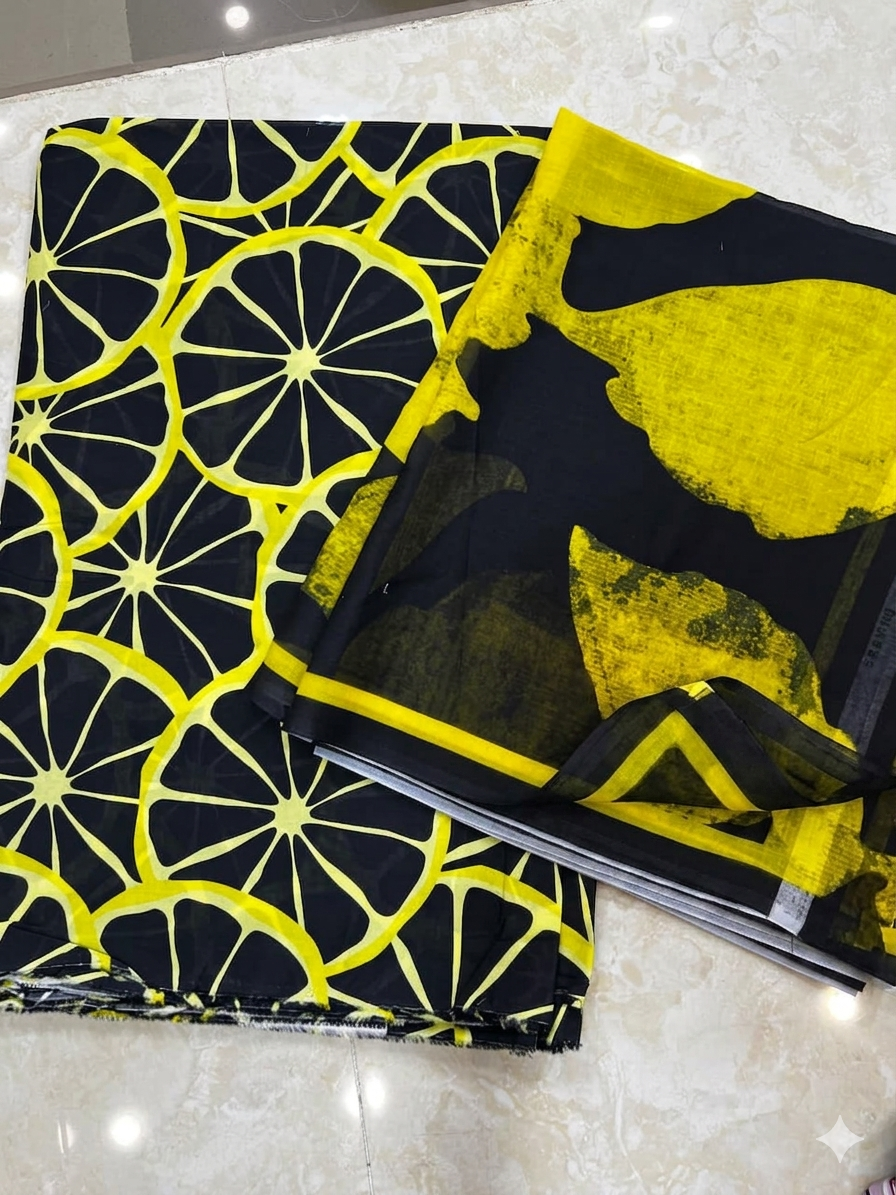Signature All over print 3pc Lawn with Voil Dupatta